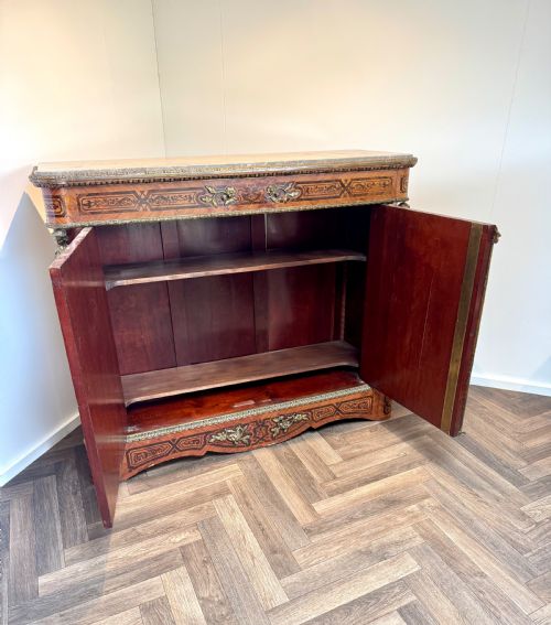 EXQUISITE QUALITY ANTIQUE 19TH CENTURY FRENCH MARQUETRY INLAID CABINET - ADDITIONAL PHOTO 11