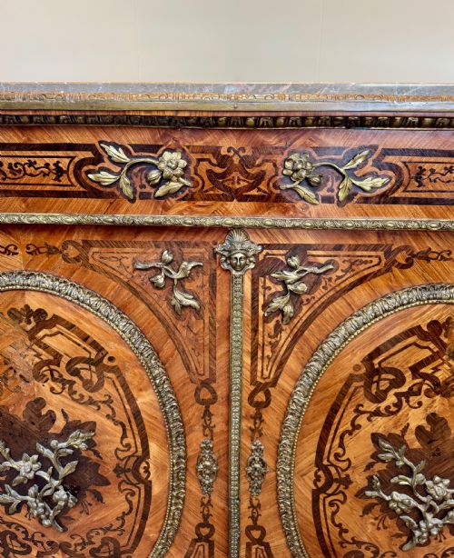 EXQUISITE QUALITY ANTIQUE 19TH CENTURY FRENCH MARQUETRY INLAID CABINET - ADDITIONAL PHOTO 12