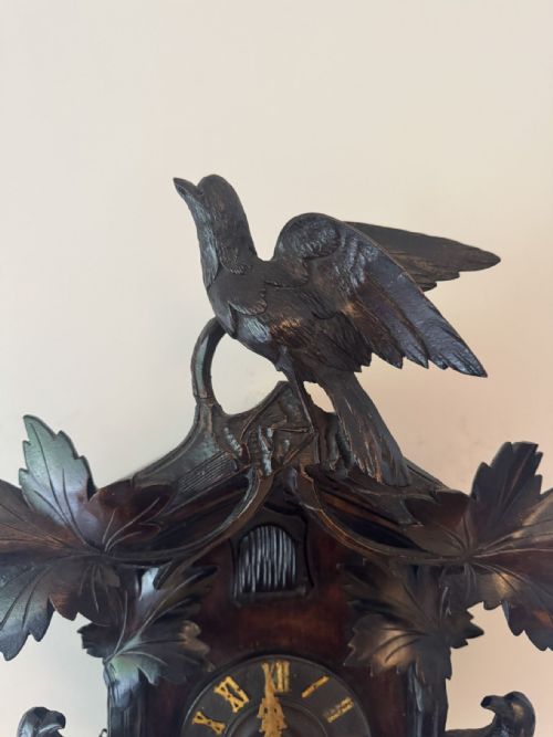 FINE QUALITY ANTIQUE 19TH CENTURY BLACK FOREST CUCKOO CLOCK - ADDITIONAL PHOTO 2