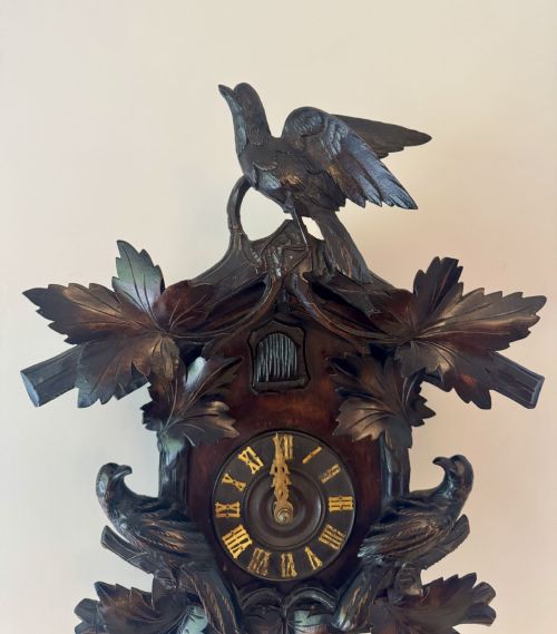 FINE QUALITY ANTIQUE 19TH CENTURY BLACK FOREST CUCKOO CLOCK - ADDITIONAL PHOTO 3
