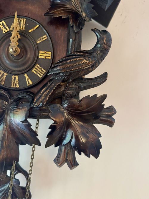 FINE QUALITY ANTIQUE 19TH CENTURY BLACK FOREST CUCKOO CLOCK - ADDITIONAL PHOTO 4