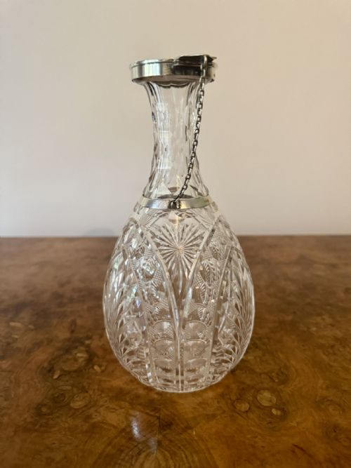 FANTASTIC QUALITY ANTIQUE EDWARDIAN SILVER COLLAR DECANTER - ADDITIONAL PHOTO 3