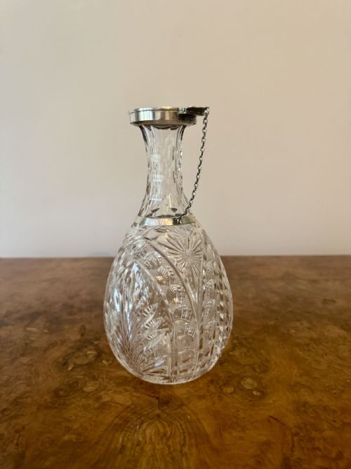 FANTASTIC QUALITY ANTIQUE EDWARDIAN SILVER COLLAR DECANTER - ADDITIONAL PHOTO 1