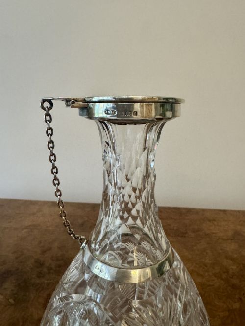 FANTASTIC QUALITY ANTIQUE EDWARDIAN SILVER COLLAR DECANTER - ADDITIONAL PHOTO 4