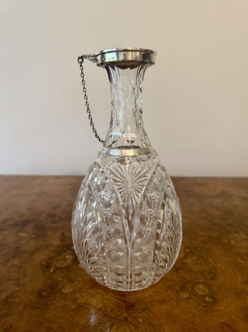 FANTASTIC QUALITY ANTIQUE EDWARDIAN SILVER COLLAR DECANTER - ADDITIONAL PHOTO 5