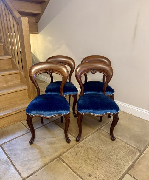FANTASTIC QUALITY SET OF FOUR ANTIQUE VICTORIAN MAHOGANY DINING CHAIRS - ADDITIONAL PHOTO 1