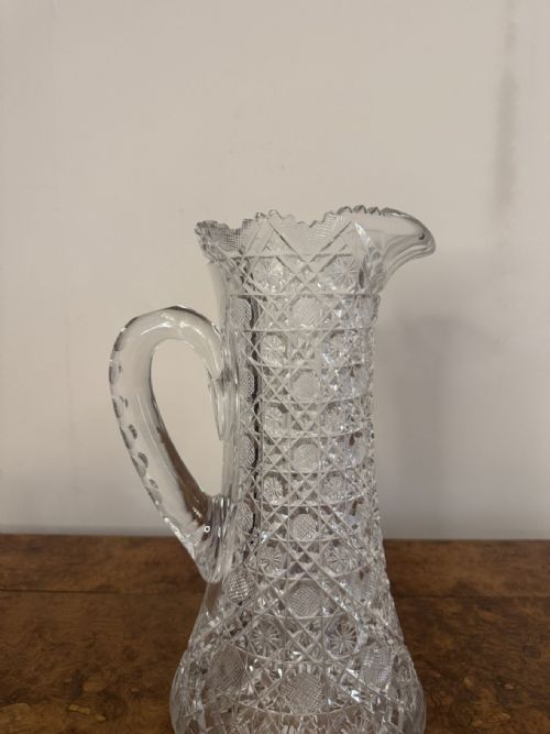OUTSTANDING QUALITY LARGE ANTIQUE EDWARDIAN CUT GLASS JUG - ADDITIONAL PHOTO 1