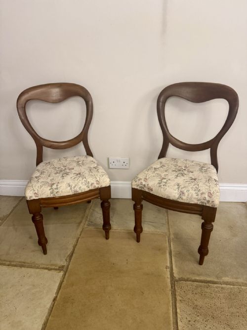 FINE QUALITY SET OF SIX ANTIQUE VICTORIAN MAHOGANY BALLOON BACK DINING CHAIRS - ADDITIONAL PHOTO 2