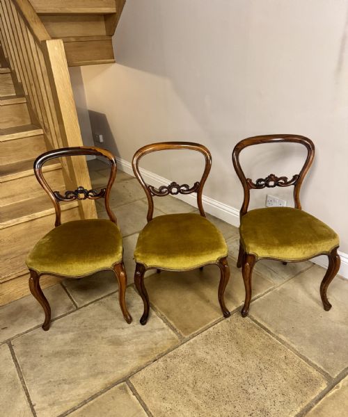STUNNING QUALITY SET OF SIX ANTIQUE VICTORIAN ROSEWOOD BALLOON BACK DINING CHAIRS - ADDITIONAL PHOTO 2