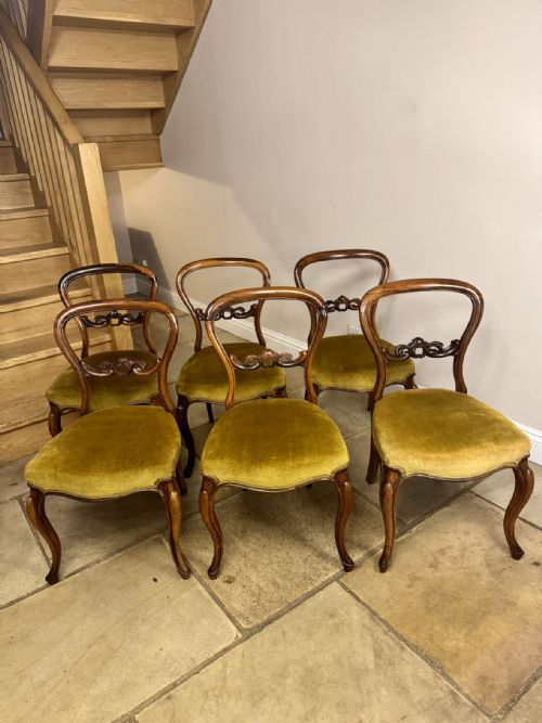 STUNNING QUALITY SET OF SIX ANTIQUE VICTORIAN ROSEWOOD BALLOON BACK DINING CHAIRS - ADDITIONAL PHOTO 3
