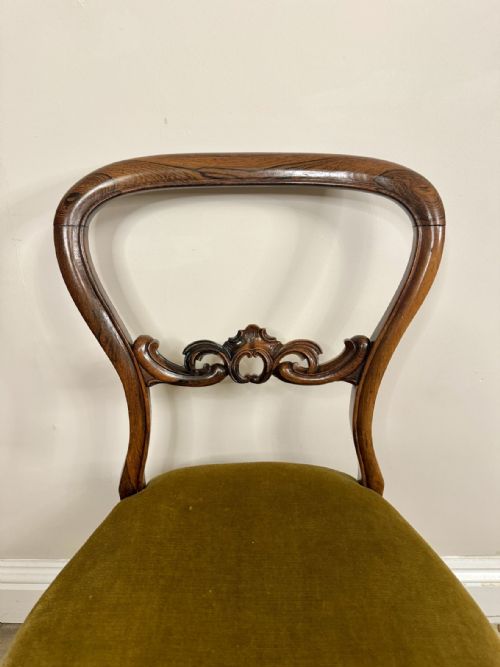 STUNNING QUALITY SET OF SIX ANTIQUE VICTORIAN ROSEWOOD BALLOON BACK DINING CHAIRS - ADDITIONAL PHOTO 6