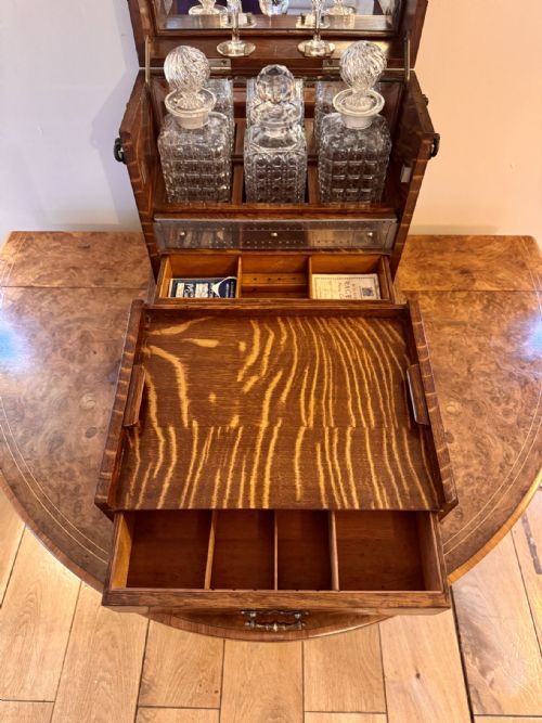 OUTSTANDING QUALITY ANTIQUE VICTORIAN OAK DECANTER AND GAMES BOX - ADDITIONAL PHOTO 11