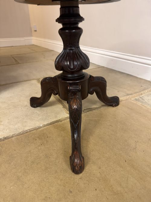 WONDERFUL QUALITY ANTIQUE VICTORIAN CARVED WALNUT REVOLVING STOOL - ADDITIONAL PHOTO 1