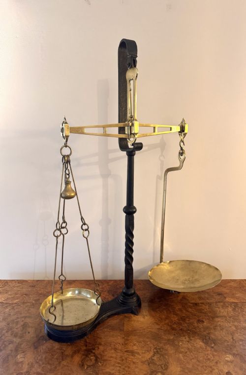 QUALITY PAIR OF ANTIQUE VICTORIAN BALANCE SCALES - ADDITIONAL PHOTO 1