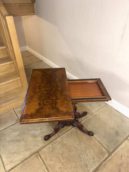 FINE QUALITY ANTIQUE VICTORIAN WALNUT GAMES TABLE - ADDITIONAL PHOTO 7