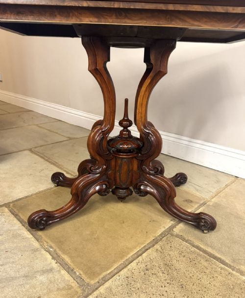 FINE QUALITY ANTIQUE VICTORIAN WALNUT GAMES TABLE - ADDITIONAL PHOTO 5