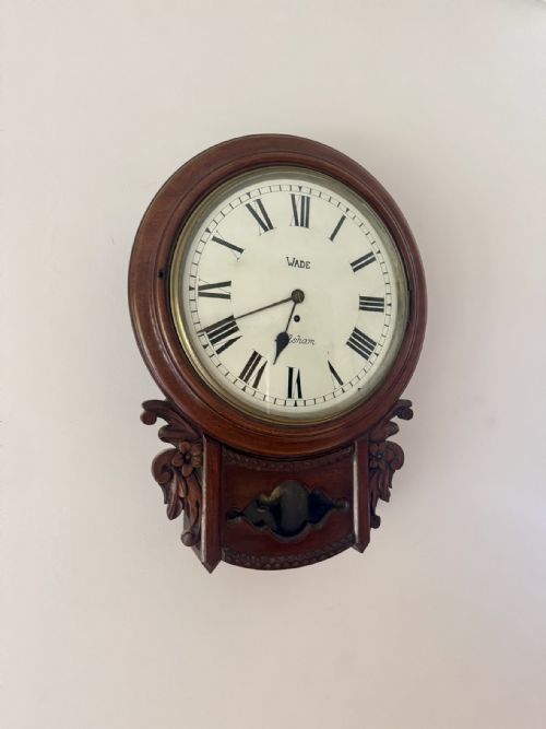 FINE QUALITY ANTIQUE 19TH CENTURY DROP DIAL WALL CLOCK - ADDITIONAL PHOTO 1