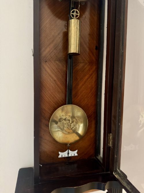 STUNNING QUALITY ANTIQUE VICTORIAN WALNUT EBONISED WALL CLOCK - ADDITIONAL PHOTO 5