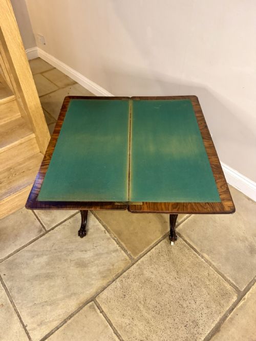 FINE QUALITY ANTIQUE VICTORIAN WALNUT CARD TABLE BY EDWARDS ROBERTS - ADDITIONAL PHOTO 6