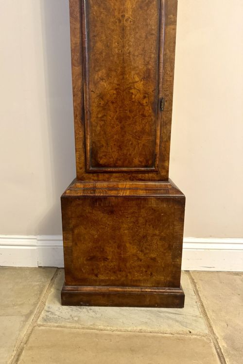 OUTSTANDING QUALITY ORIGINAL HENRY MASSY BURR WALNUT LONGCASE CLOCK - ADDITIONAL PHOTO 4