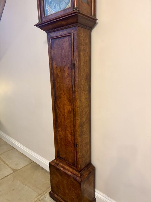 OUTSTANDING QUALITY ORIGINAL HENRY MASSY BURR WALNUT LONGCASE CLOCK - ADDITIONAL PHOTO 5