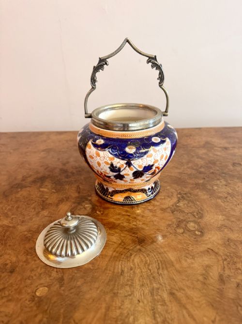 LOVELY ANTIQUE EDWARDIAN BISCUIT BARREL - ADDITIONAL PHOTO 2