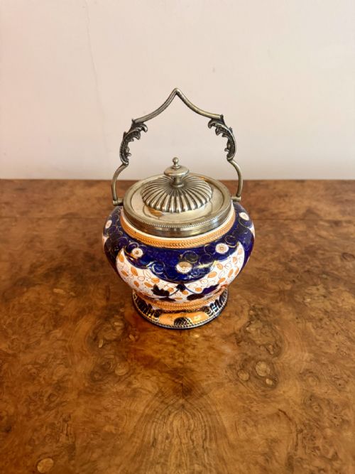 LOVELY ANTIQUE EDWARDIAN BISCUIT BARREL - ADDITIONAL PHOTO 3
