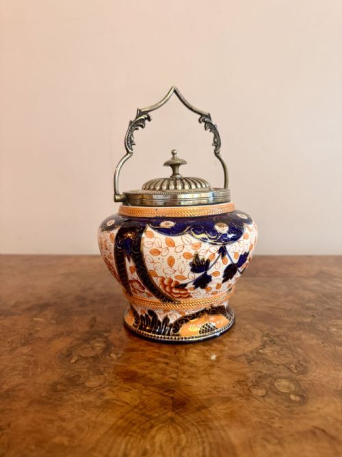 LOVELY ANTIQUE EDWARDIAN BISCUIT BARREL - ADDITIONAL PHOTO 4