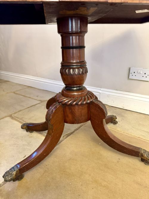WONDERFUL ANTIQUE REGENCY QUALITY MAHOGANY INLAID TEA TABLE - ADDITIONAL PHOTO 3