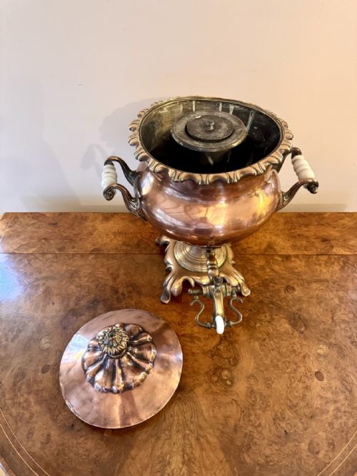 FANTASTIC QUALITY ANTIQUE VICTORIAN LARGE COPPER SAMOVAR - ADDITIONAL PHOTO 5