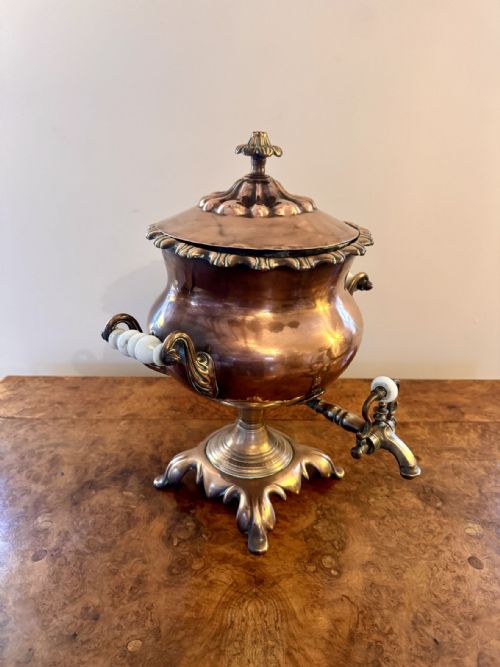 FANTASTIC QUALITY ANTIQUE VICTORIAN LARGE COPPER SAMOVAR - ADDITIONAL PHOTO 1