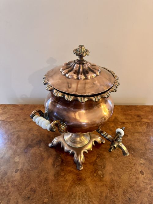 FANTASTIC QUALITY ANTIQUE VICTORIAN LARGE COPPER SAMOVAR - ADDITIONAL PHOTO 2
