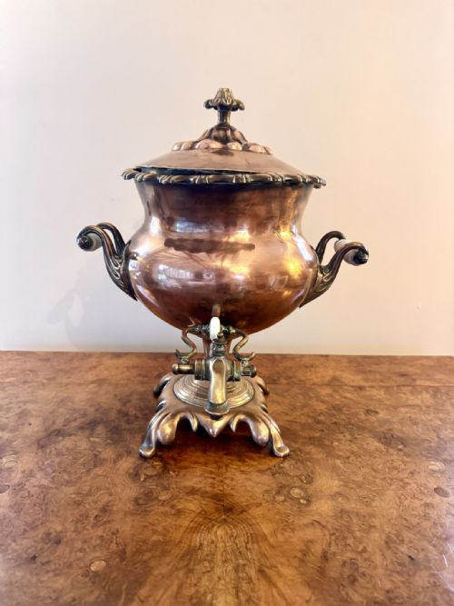 FANTASTIC QUALITY ANTIQUE VICTORIAN LARGE COPPER SAMOVAR - ADDITIONAL PHOTO 3