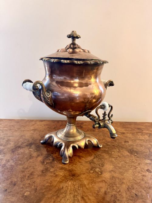 FANTASTIC QUALITY ANTIQUE VICTORIAN LARGE COPPER SAMOVAR - ADDITIONAL PHOTO 4