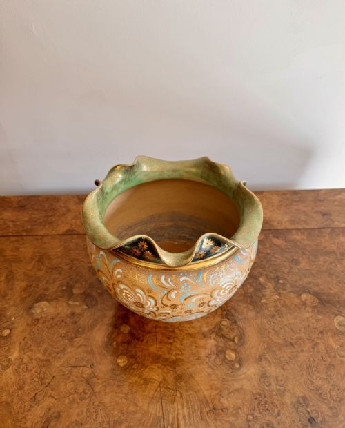 ATTRACTIVE QUALITY ANTIQUE ROYAL DOULTON JARDINIERE - ADDITIONAL PHOTO 1