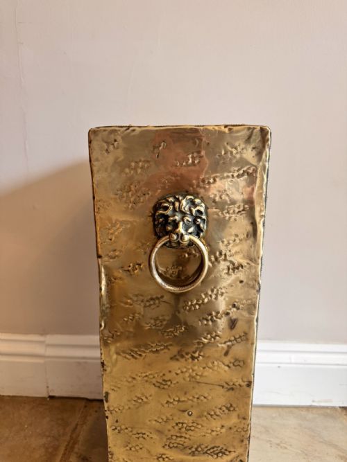 UNUSUAL QUALITY ANTIQUE EDWARDIAN ORNATE BRASS STICK STAND - ADDITIONAL PHOTO 5