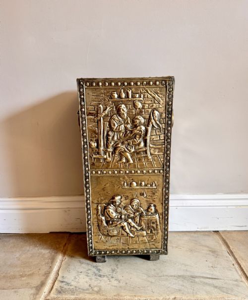 UNUSUAL QUALITY ANTIQUE EDWARDIAN ORNATE BRASS STICK STAND - ADDITIONAL PHOTO 1