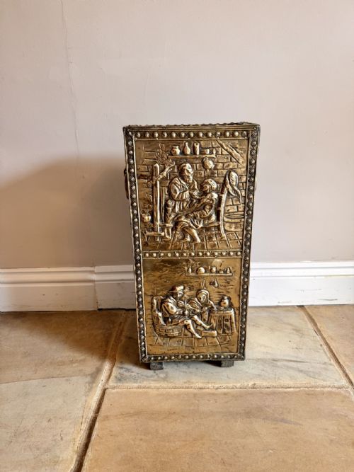 UNUSUAL QUALITY ANTIQUE EDWARDIAN ORNATE BRASS STICK STAND - ADDITIONAL PHOTO 7
