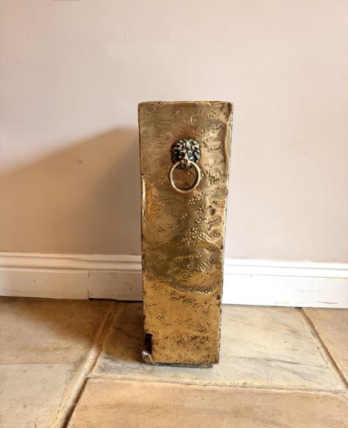 UNUSUAL QUALITY ANTIQUE EDWARDIAN ORNATE BRASS STICK STAND - ADDITIONAL PHOTO 9