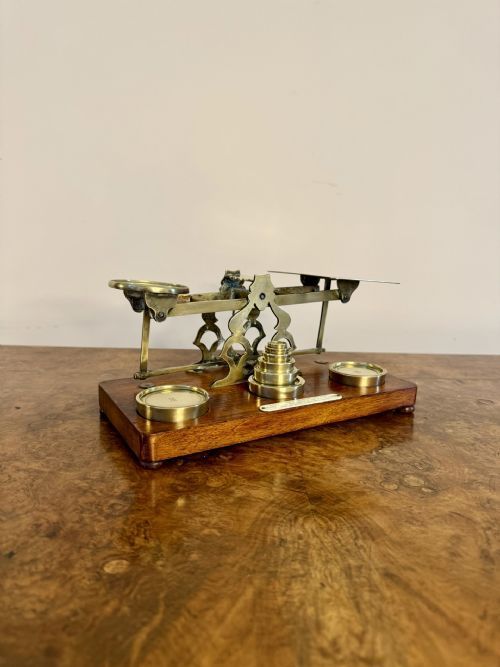 FANTASTIC SET OF LARGE ANTIQUE VICTORIAN POSTAL SCALES AND WEIGHTS BY SMORDAN LONDON