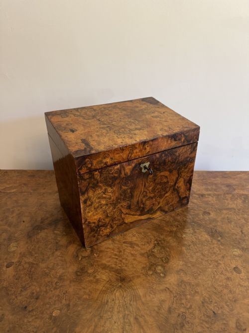 Outstanding Quality Antique Victorian Burr Walnut Stationery Box