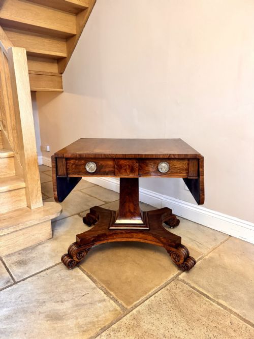 FINE QUALITY ANTIQUE REGENCY ROSEWOOD SOFA TABLE - ADDITIONAL PHOTO 3