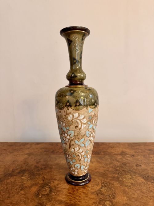 ELEGANT QUALITY PAIR OF ANTIQUE DOULTON LAMBETH VASES - ADDITIONAL PHOTO 1