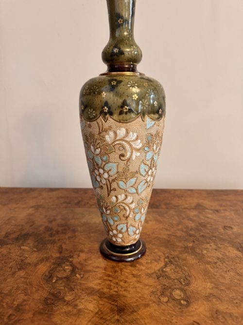 ELEGANT QUALITY PAIR OF ANTIQUE DOULTON LAMBETH VASES - ADDITIONAL PHOTO 5