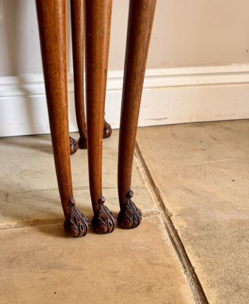 OUTSTANDING QUALITY ANTIQUE WALNUT NEST OF THREE TABLES - ADDITIONAL PHOTO 2