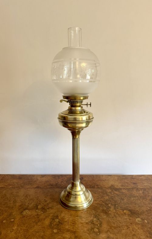 Wonderful Quality Antique Edwardian Brass Oil Lamp