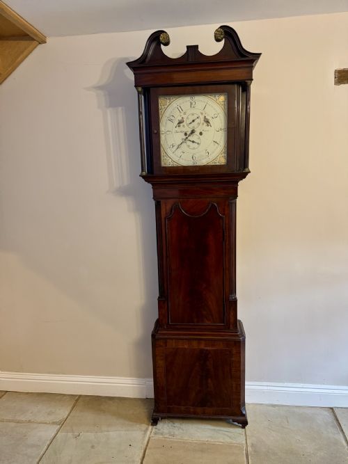 Antique George III quality mahogany 8 day longcase clock