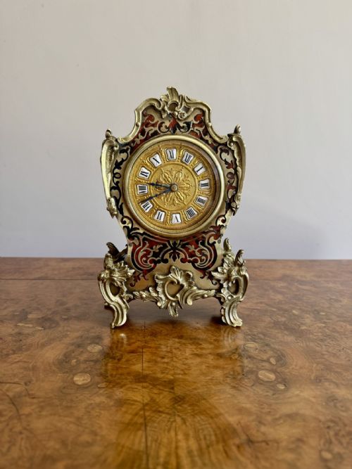 QUALITY ANTIQUE 19TH CENTURY FRENCH BOULLE MANTLE CLOCK