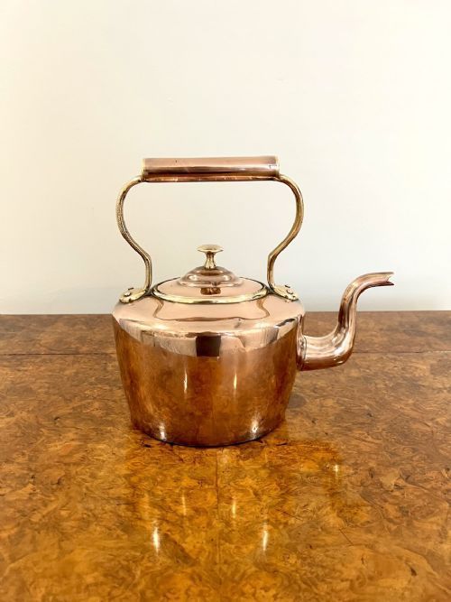 QUALITY SMALL ANTIQUE GEORGE III COPPER KETTLE