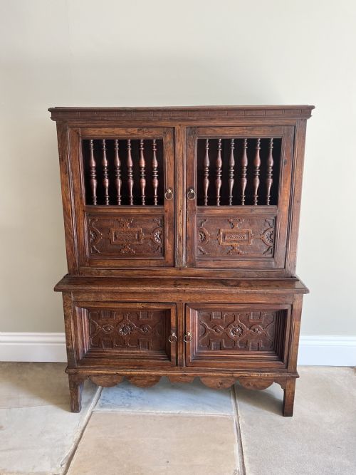 UNUSUAL 19TH CENTURY ANTIQUE QUALITY OAK FOOD CUPBOARD